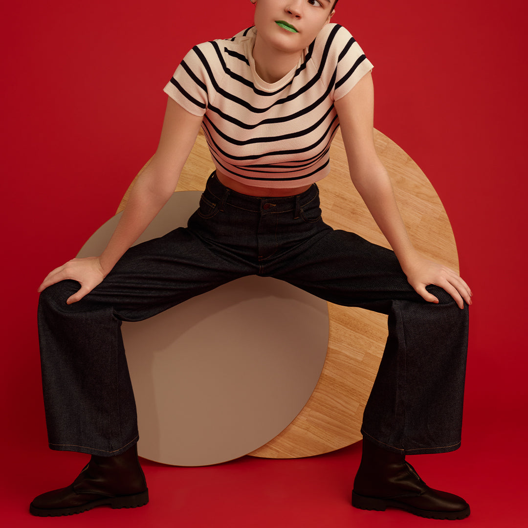 <U-DOT> Front Zip Boots / Black