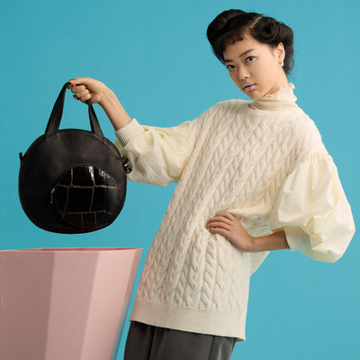 <REAL MIND BL> Apollon 2 Round Shoulder Bag S / Black