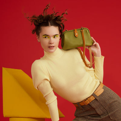 ＜kissora＞Epica 口金斜背包/綠色