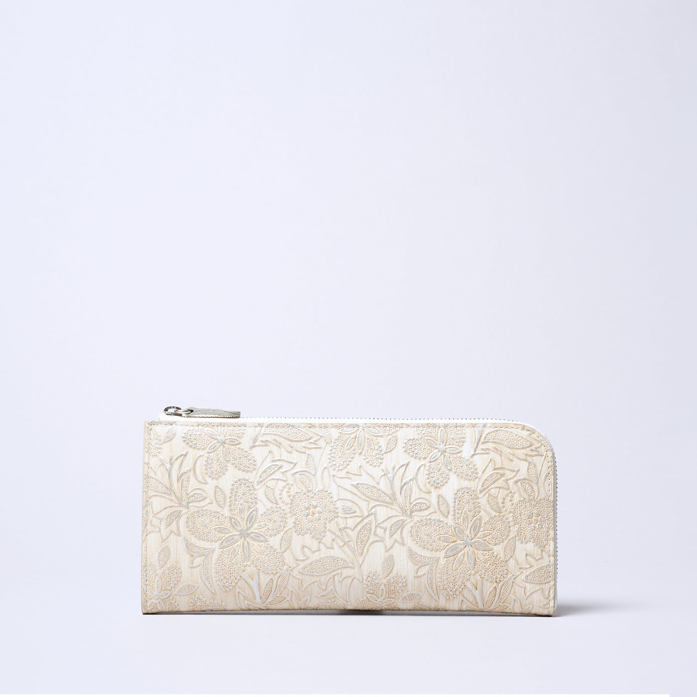 <ARUKAN> Claire L Zip Long Wallet / Pearl White