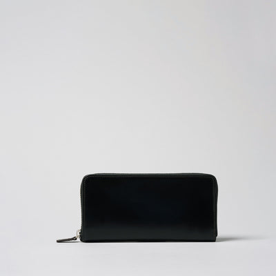 <Hawk Feathers>  Round Zipper Long Wallet / Black