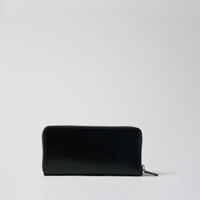 <Hawk Feathers>  Round Zipper Long Wallet / Black