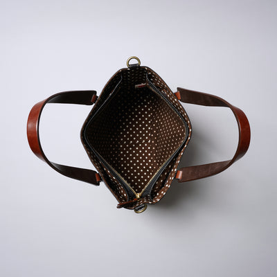 <Laisser Faire> Search Vegetable Tanned Combination 2 Way Hand Bag / Black