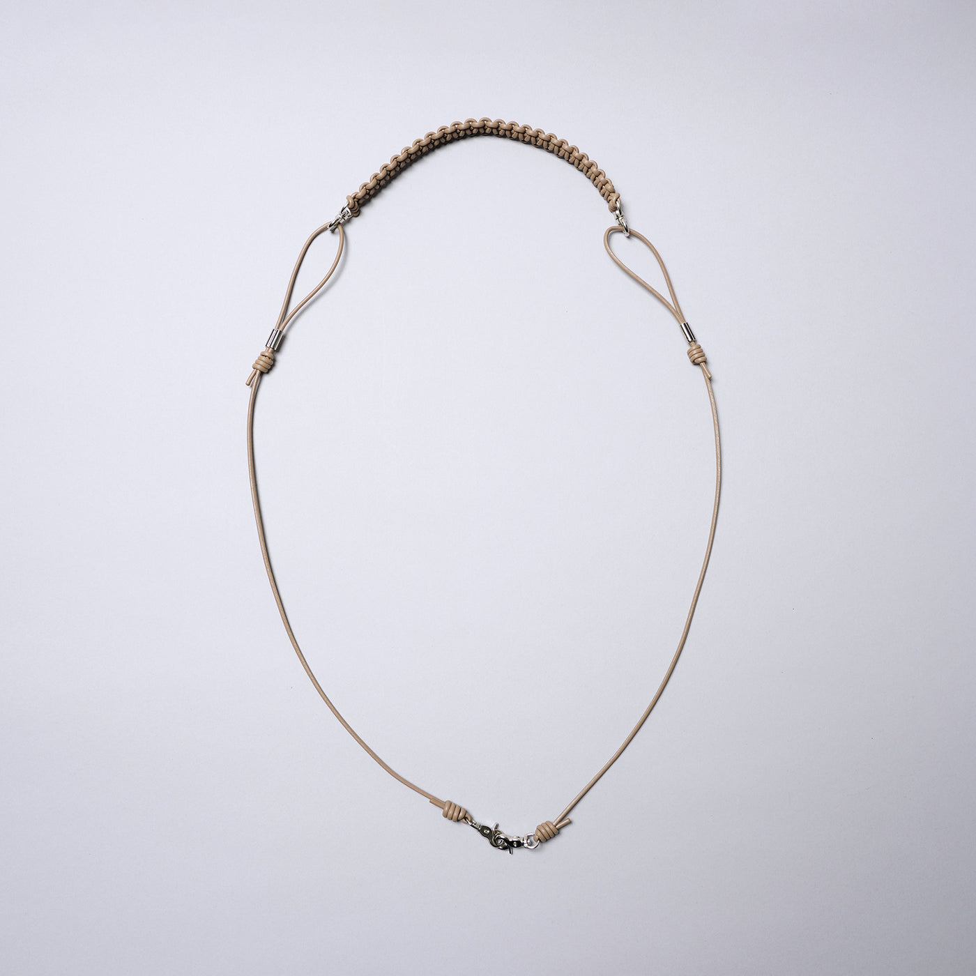 皮革編織多功能掛繩背帶/象牙白