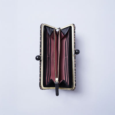 ＜kissora＞古都印傳 口金長夾/龜甲米