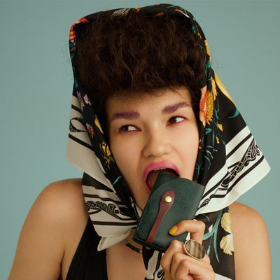 ＜LITSTA＞Coin Wallet 4/藍綠色