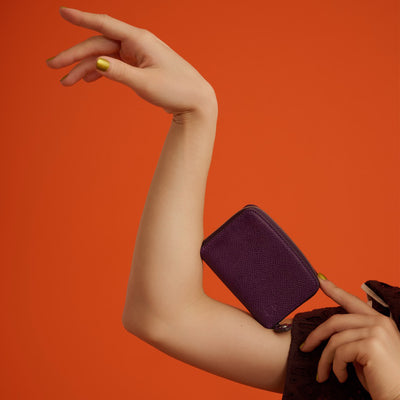 ＜キイチ＞ シェードシリーズ コインケース（ラウンド）/パープル