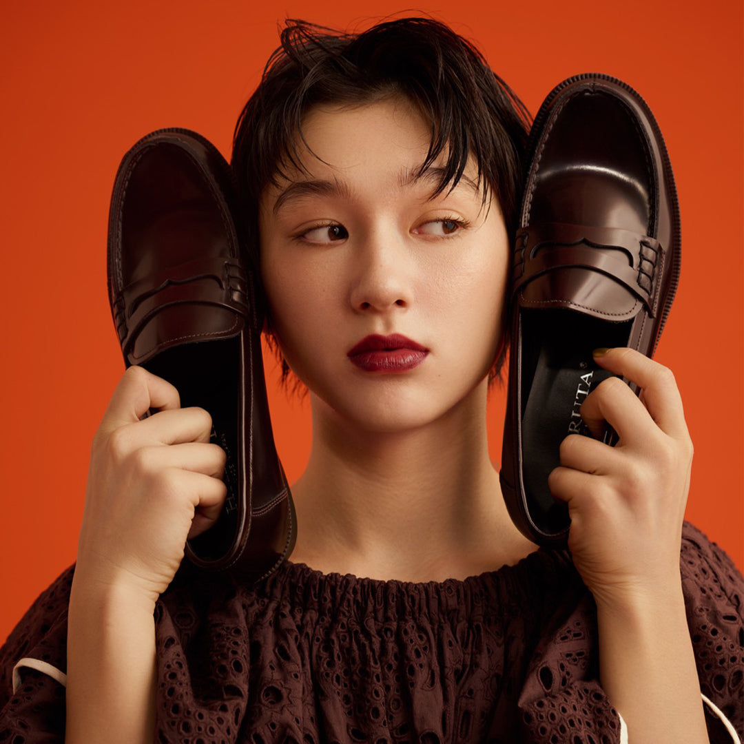 <HARUTA> Women's Casual Coin Loafer / Brown