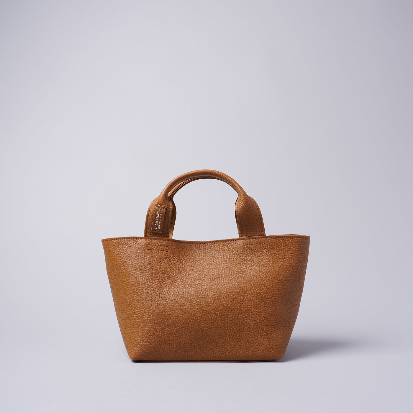 <LEZALI> Embossed Leather Mini Tote / Sky