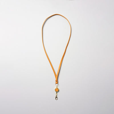 <lezali> Italian Leather Neck Strap / Camel Yellow