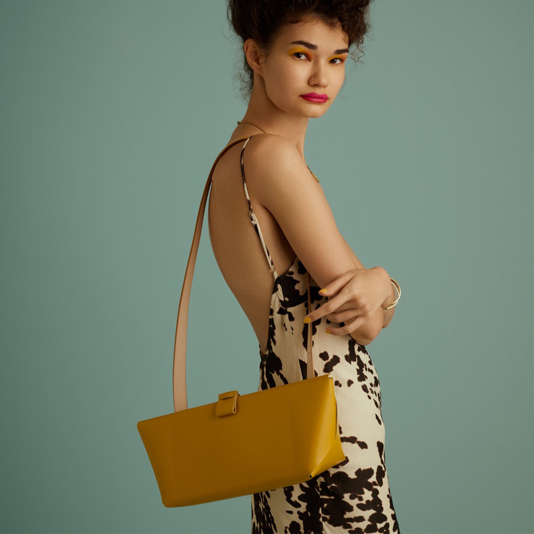 ＜ファブリック＞LP / 2WAY SHOULDER BAG/マスタード