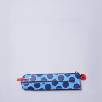 ＜ノムラセイサクショ＞ヘビのペンケース てんとう虫付き（2025年 蛇年限定）/ブルー×ネイビー