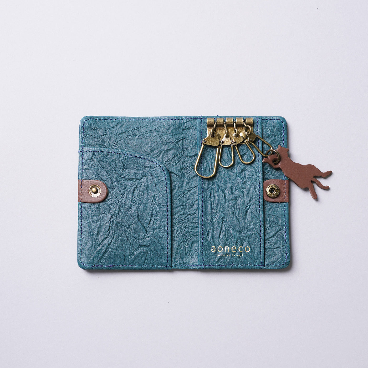 <aoneco> Key and Card Case / Leaf