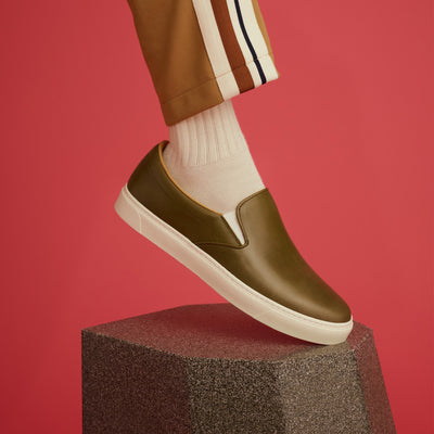 <TOSS> Lance皮革球鞋（栃木皮革-Nume）/卡其色