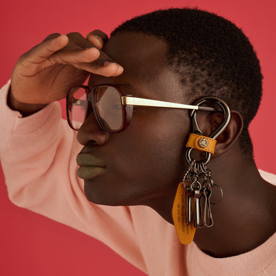 ＜Dakota BLACK LABEL＞鑰匙環M /芥末黃