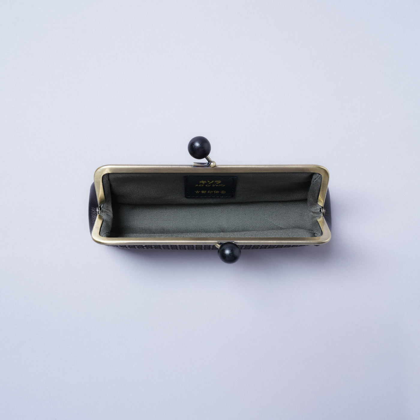 ＜kissora＞古都印傳 口金眼鏡盒/櫻花粉