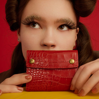 ＜キイチ＞ アライクシリーズ 財布（三つ折り）/レッド