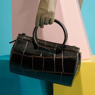 <REAL MIND BL> Prima Borsa Cylindrical Shoulder Bag / Chocolate