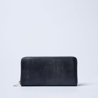 <CRAFSTO>  Bridle Leather Round Zip Long Wallet / Black
