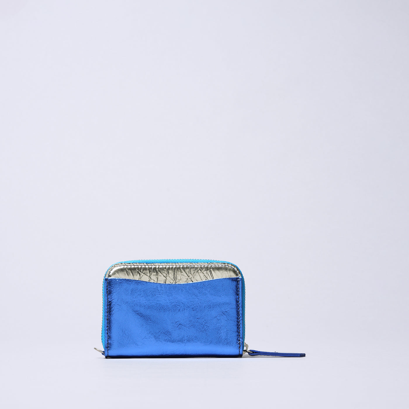 <Coquette> Round Mini Wallet (Shiny) / Blue x Gold