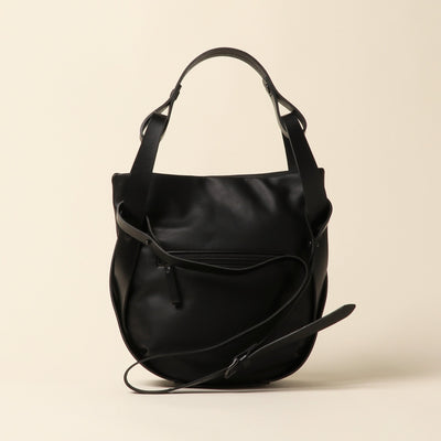 <Estine> Cradle series leather 2-way bag / black