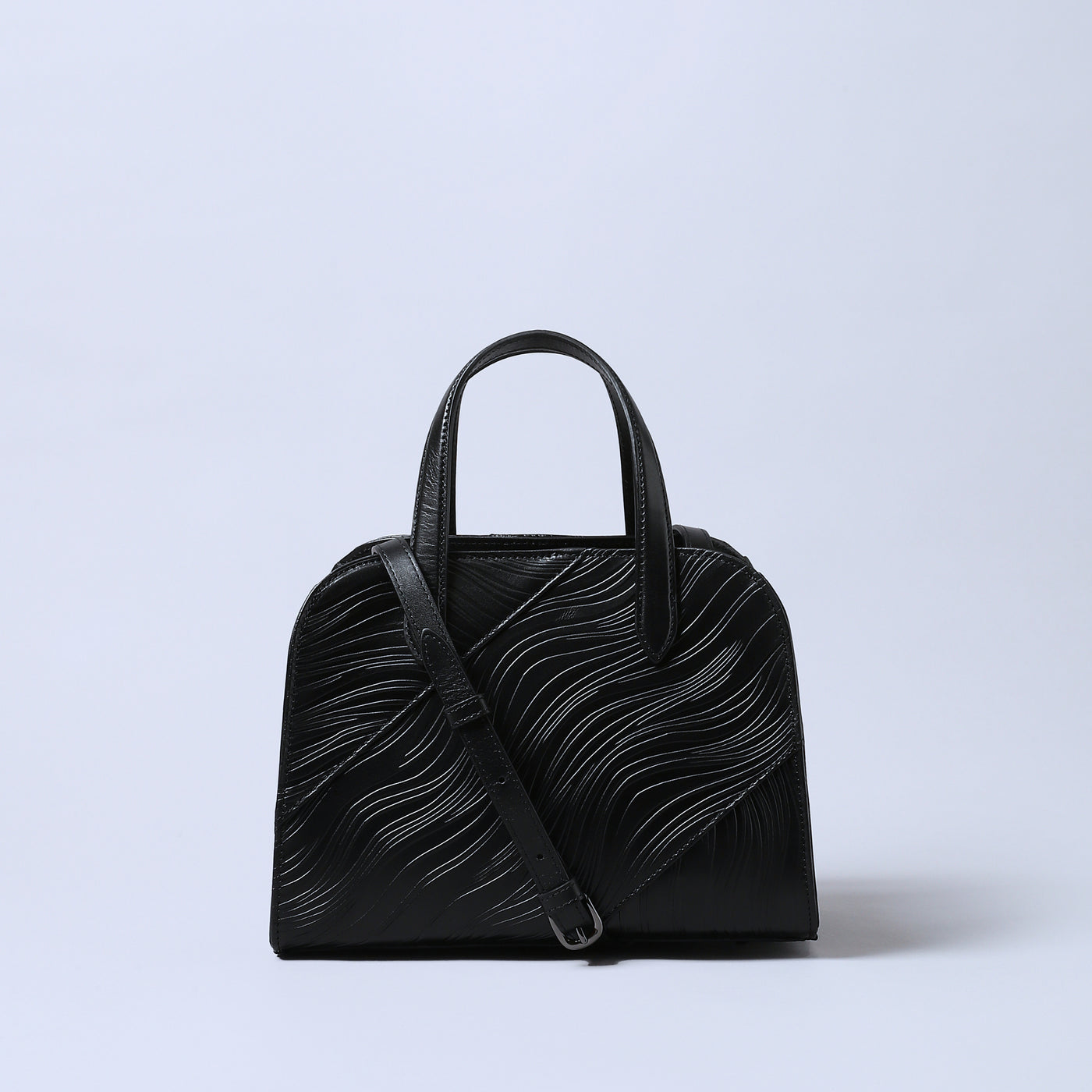 ＜ESTINE＞Noirism系列 兩用型皮革手提包/黑色