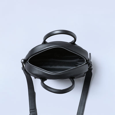 ＜エスティーヌ＞ミニュラシリーズ レザー2WAYハンドバッグ/ブラック