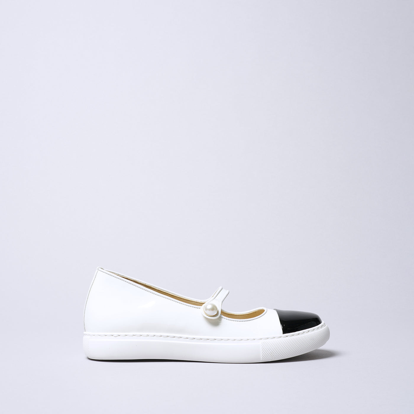 ＜アイユーアイ＞ワンストラップ スニーカー/ブラック×ブラック