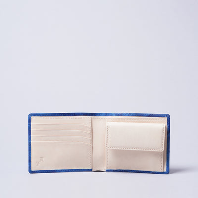 ＜キクヒロ＞藍染・折財布小銭入付/ブルー（藍色）