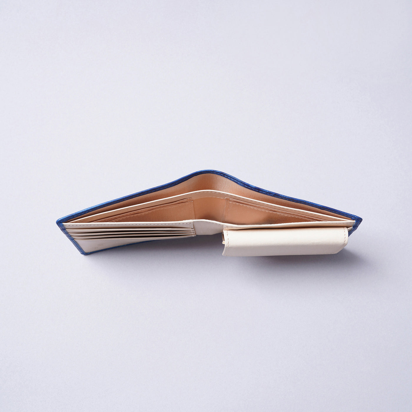 ＜キクヒロ＞藍染・折財布小銭入付/ブルー（藍色）