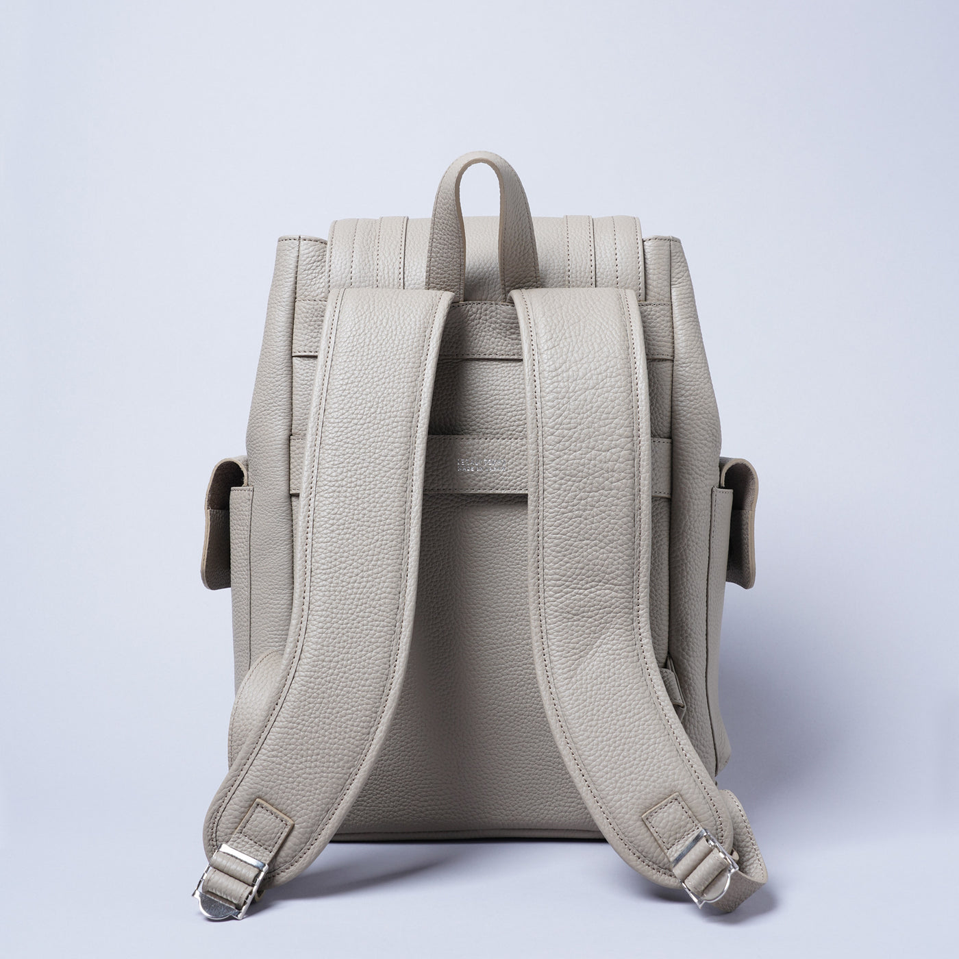 <LEZALI>  Embossed Leather Drawstring Day Backpack / Taupe