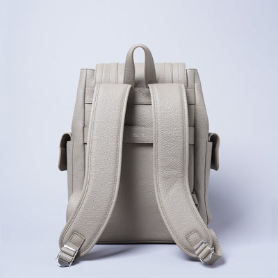 <LEZALI>  Embossed Leather Drawstring Day Backpack / Taupe