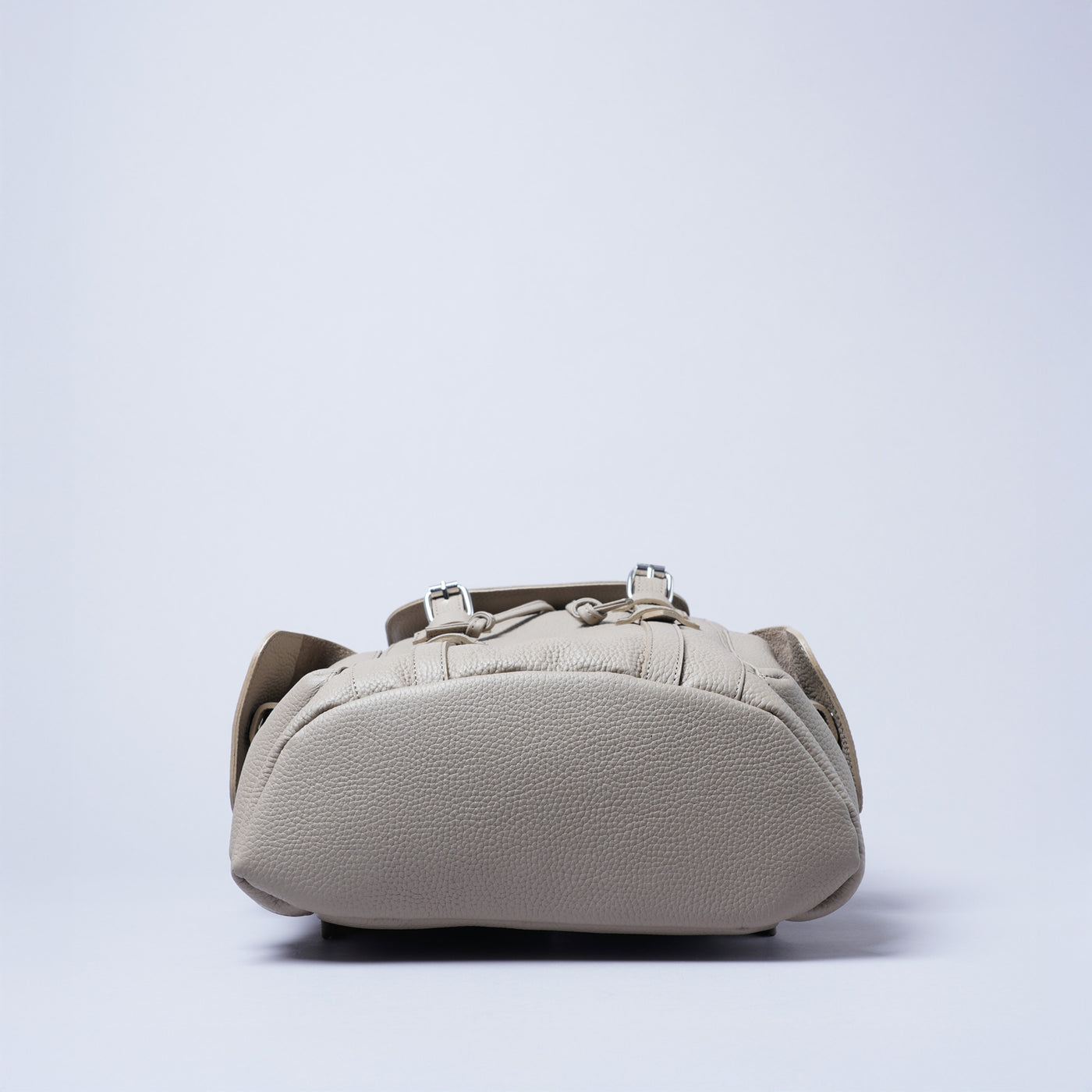 <LEZALI>  Embossed Leather Drawstring Day Backpack / Taupe