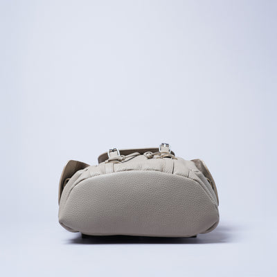 <LEZALI>  Embossed Leather Drawstring Day Backpack / Taupe