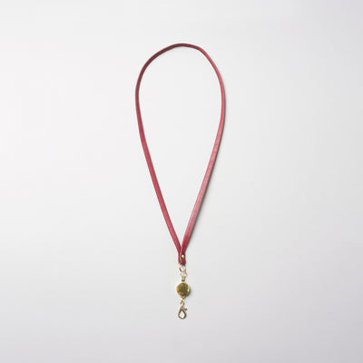 <lezali> Italian Leather Neck Strap / Camel Yellow