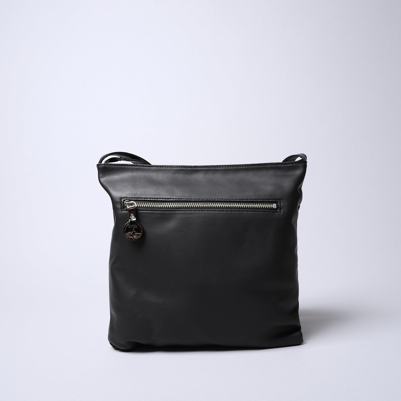 <REAL MIND BL> Thin Gusset Shoulder Bag / Black