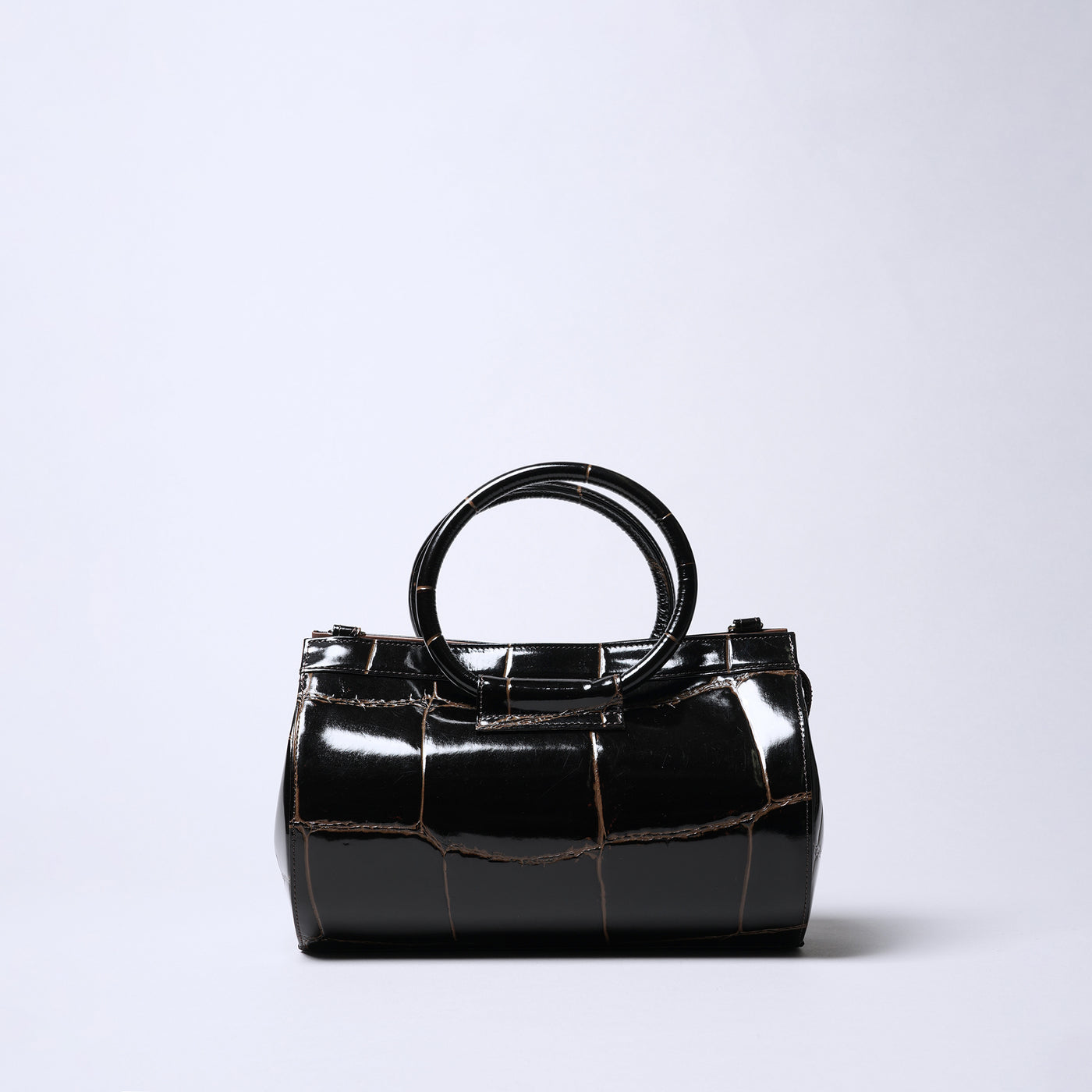 <REAL MIND BL> Prima Borsa Cylindrical Shoulder Bag / Chocolate