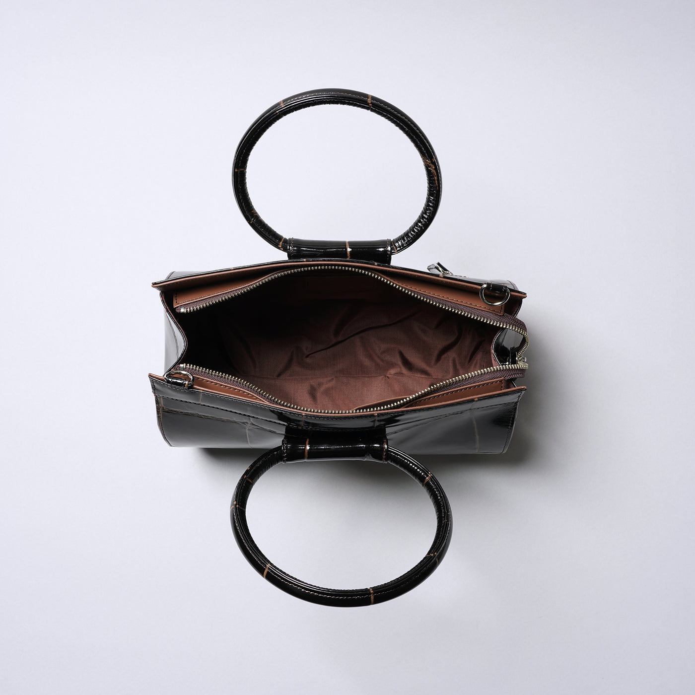 <REAL MIND BL> Prima Borsa Cylindrical Shoulder Bag / Chocolate