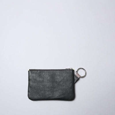 <SENTI FLATTER THE SENSES> Super Lightweight Dyneema Leather Ring Pouch M / Black
