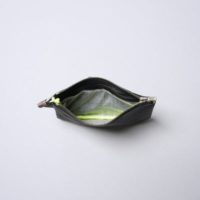 <SENTI FLATTER THE SENSES> Super Lightweight Dyneema Leather Ring Pouch M / Black
