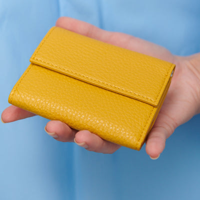 <bell la bell> Italian Leather Trifold Wallet / Yellow