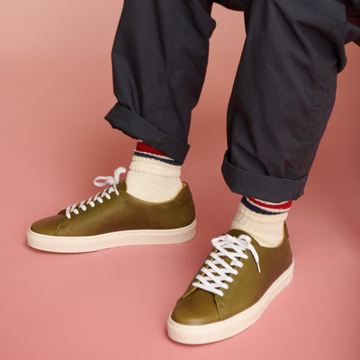 ＜TOSS> Chester lace-up leather sneakers,  Tanned Tochigi leather / natural