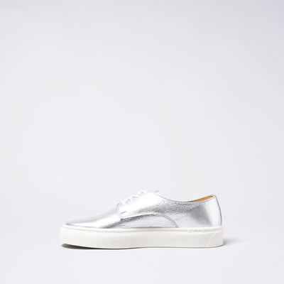 <TOSS> Bath Lace Up Leather Sneaker / Silver