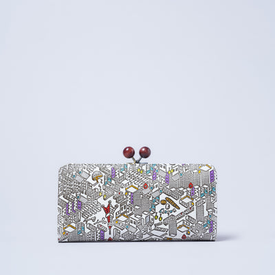<kissora> Yuzen Bunko Kiss Lock Long Wallet / TOKYO (White)