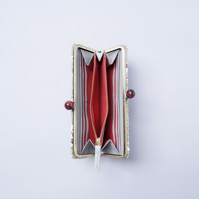 <kissora> Yuzen Bunko Kiss Lock Long Wallet / TOKYO (White)