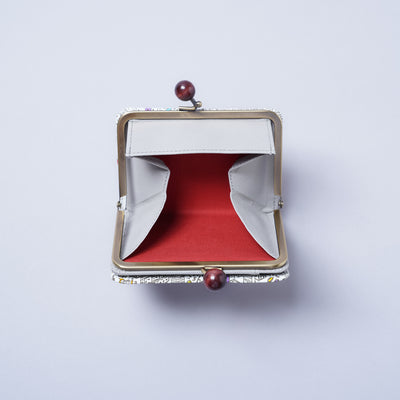 <kissora> Yuzen Bunko Kiss Lock Half Wallet / TOKYO (White)