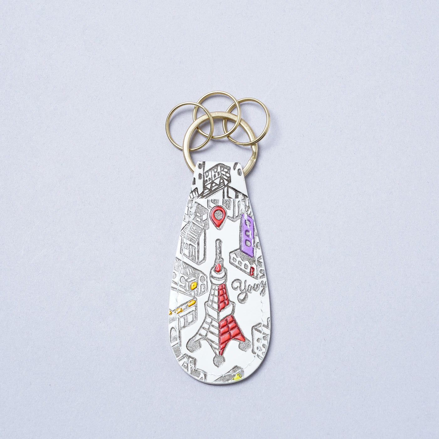 <kissora> Yuzen Bunko Key Holder / TOKYO (White)