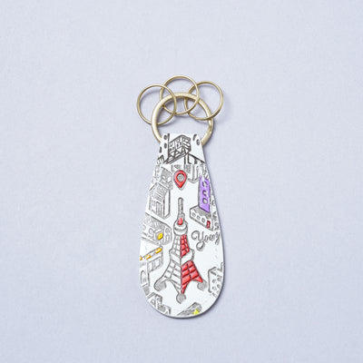 <kissora> Yuzen Bunko Key Holder / TOKYO (White)