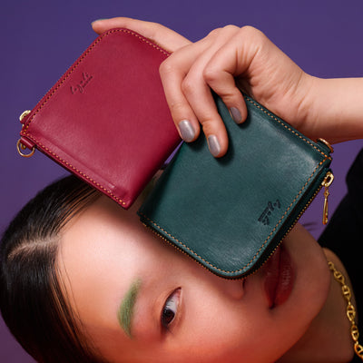 <lezali> L-ZIP Mini Wallet / Rasberry