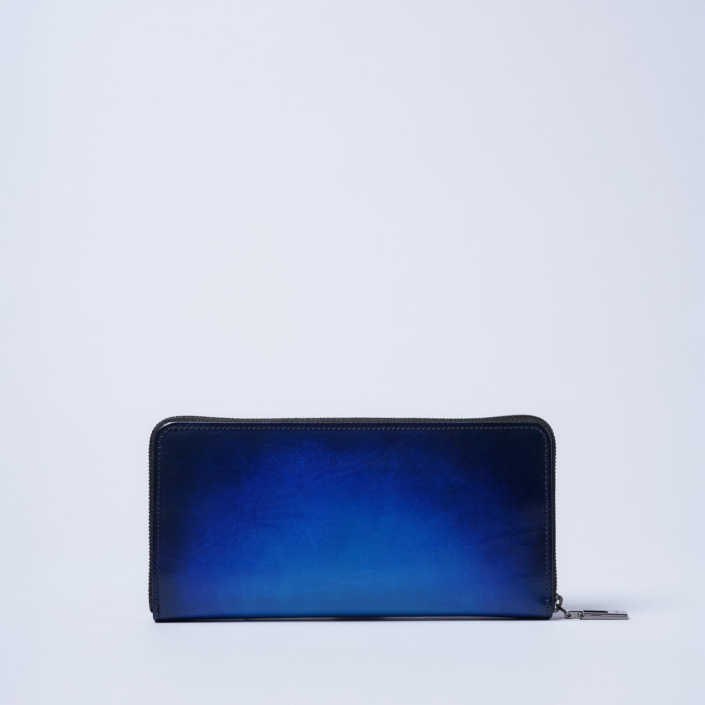 ＜yuhaku＞拉鍊長夾/藍色